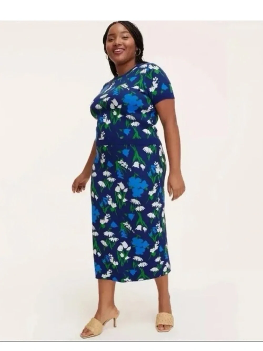 Kate Spade New York x Target Mixed Floral Short Sleeve Sweater & Skirt Set Small